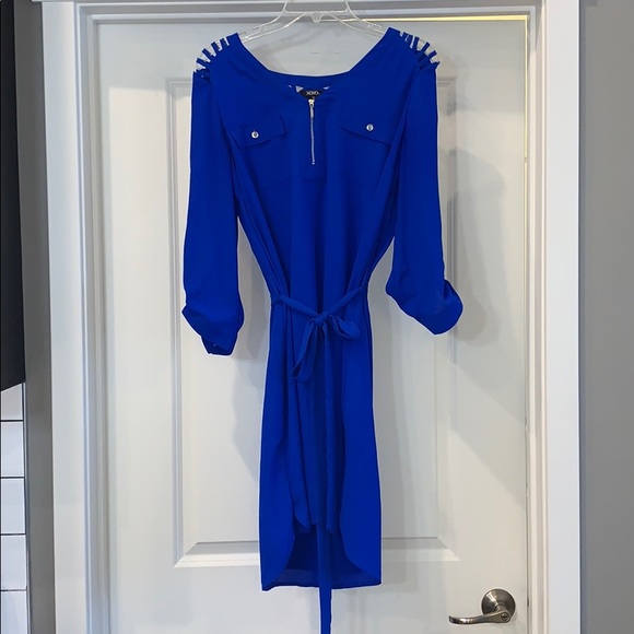 Royal blue long sleeve dress - Picture 1 of 3